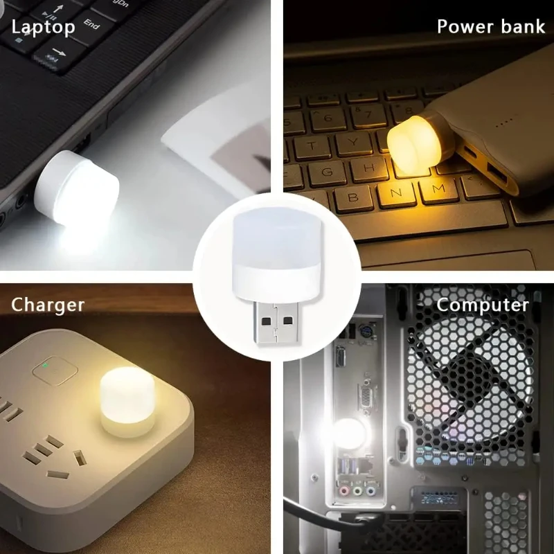 Laptop Accessories Light - Lampu Malam Mini USB Putih Hangat