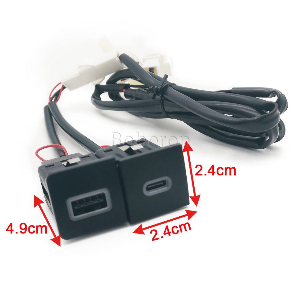 Soket Charger Mobil LED Merah  - Usb C Power Adapter ulasan dan harga