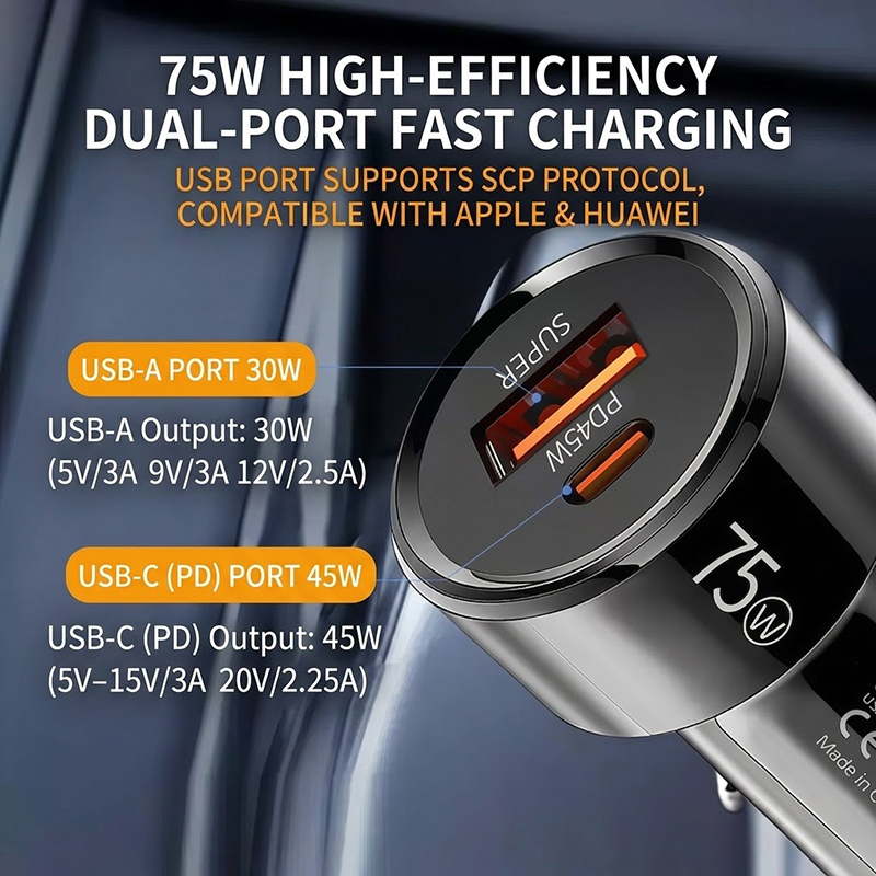 Pengisi Daya Mobil Dual Port 7 - Usb C Power Adapter ulasan dan harga