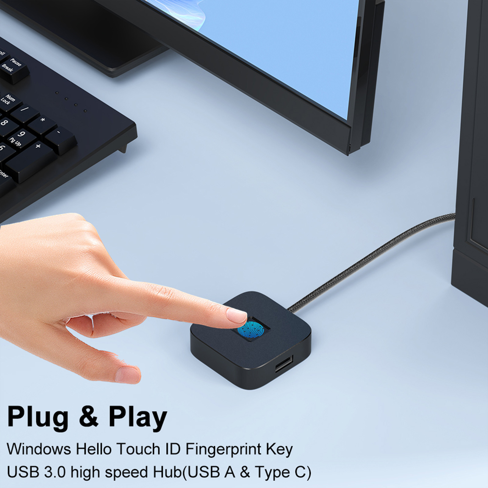 Pemindai Sidik Jari dengan Hub - Fingerprint Reader Usb ulasan dan harga