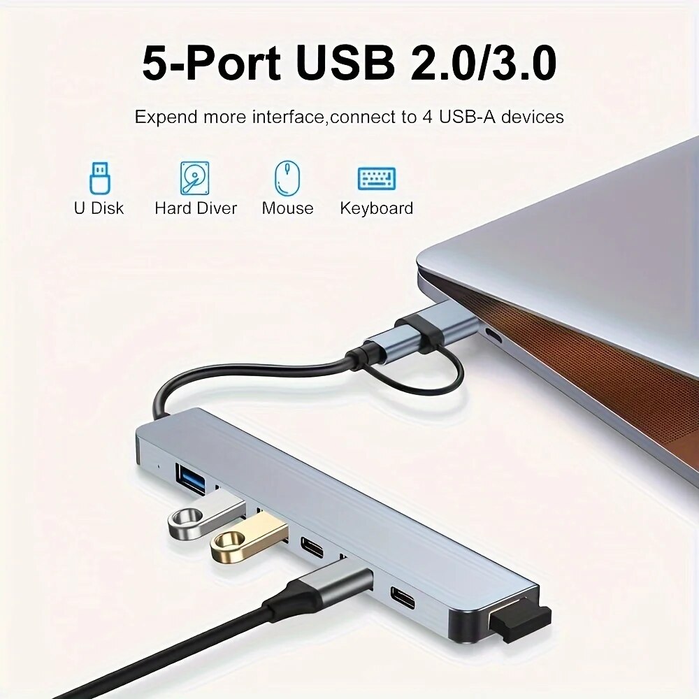 2 In 1 USB3.0 Hub 7 Port Tipe  - Laptop Accessories Price ulasan dan harga